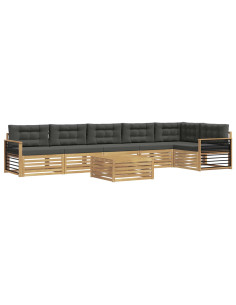 Set di divani da esterno con cuscino 7 pcs Bianco e Antracite 2