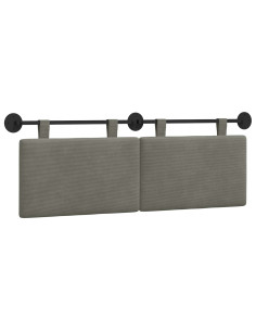 Testata appesa Grigio chiaro 150 x 55 x 5 cm Tessuto in Cords 2