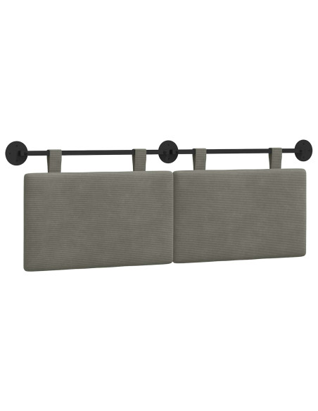 Testata appesa Grigio chiaro 150 x 55 x 5 cm Tessuto in Cords