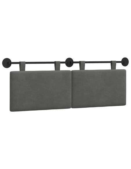 Testata appesa Grigio scuro 150 x 55 x 5 cm Tessuto in Cords