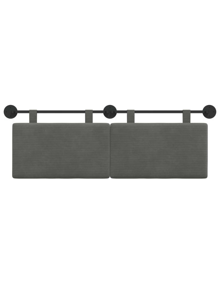 Testata appesa Grigio scuro 150 x 55 x 5 cm Tessuto in Cords