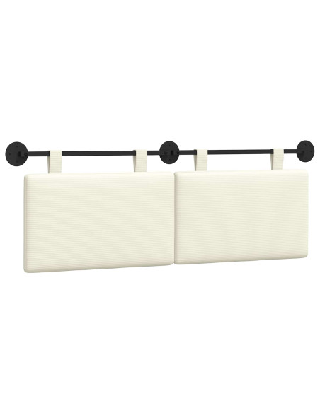 Testata appesa Crema 150 x 55 x 5 cm Tessuto in Cords