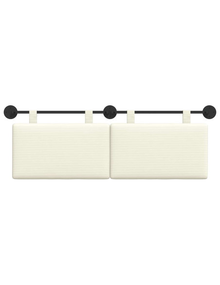 Testata appesa Crema 150 x 55 x 5 cm Tessuto in Cords