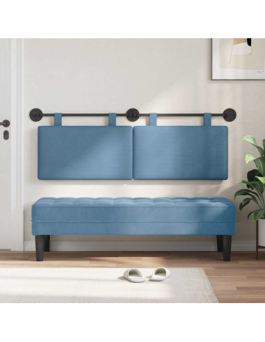 Testata appesa Tinta unita Blu 150 x 55 x 5 cm Tessuto in Cords