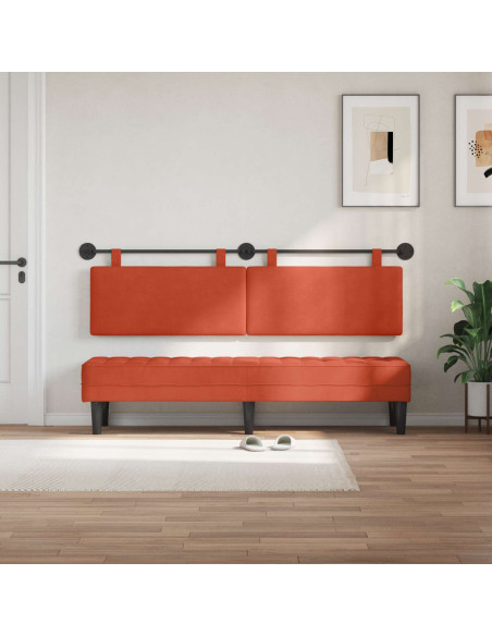 Testata appesa Rosso Arancio 170 x 55 x 5 cm Tessuto in Cords