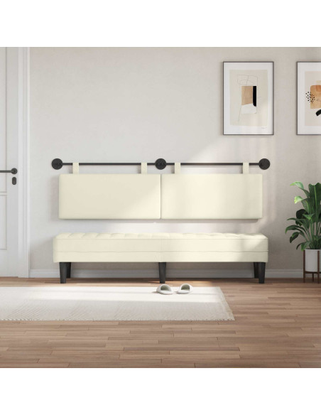 Testata appesa Crema 190 x 55 x 5 cm Tessuto in Cords