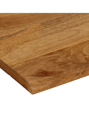 Piano Tavolo Bordi Vivi 80x80x3,8 cm in Legno Massello di Mango