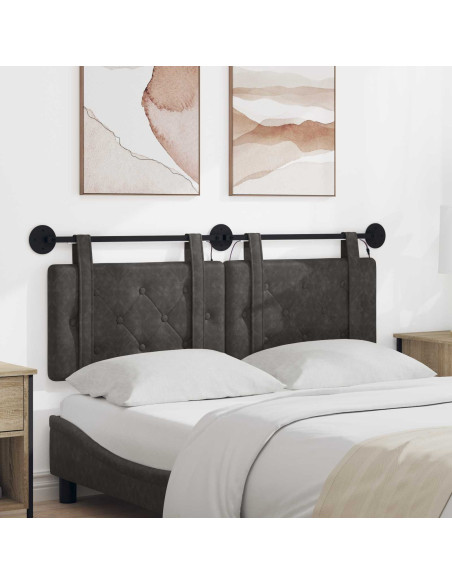 Testiera sospesa Con luce LED Nero PU Antico