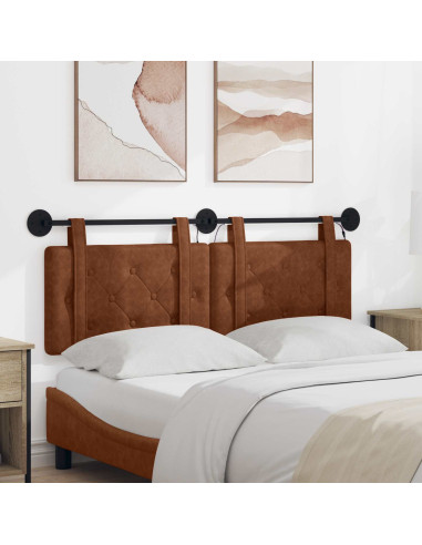 Testiera sospesa Con luce LED Marrone PU Antico