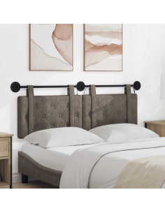 Testiera sospesa Con luce LED Grigio PU Antico