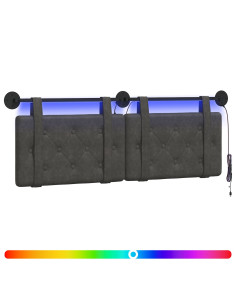 Testiera sospesa Con luce LED Nero PU Antico 2