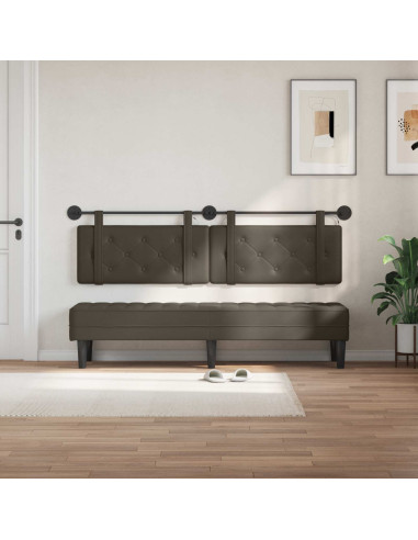 Testiera sospesa Con luce LED Grigio Similpelle