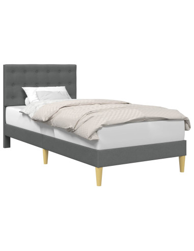 Struttura del letto Grigio Scuro 90 x 190 cm Tessuto