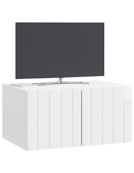 Mobile Porta TV da Muro Bianco Lucido 59,5 x 41 x 30 cm