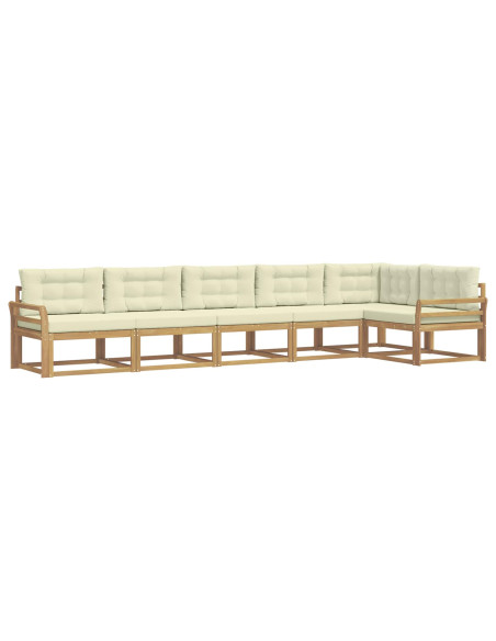 Set di divani da esterno 4 pcs Bianco e Crema Poliestere