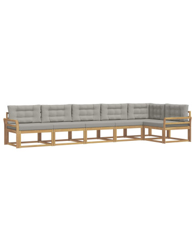Set di divani da esterno 4 pcs Bianco e Grigio Chiaro