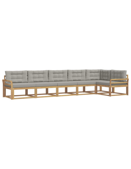 Set di divani da esterno 4 pcs Bianco e Grigio Chiaro