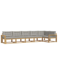Set di divani da esterno 4 pcs Bianco e Grigio Chiaro 2