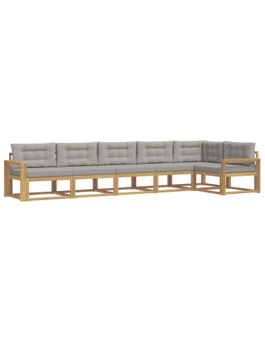 Set di divani da esterno 4 pcs Bianco e Grigio Chiaro