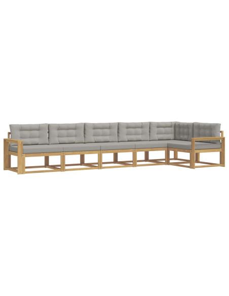 Set di divani da esterno 4 pcs Bianco e Grigio Chiaro