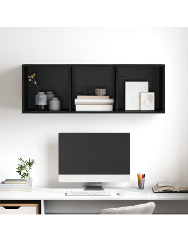 Set mobile TV Rovere Nero 37 x 37 x 107 cm Legno multistrato