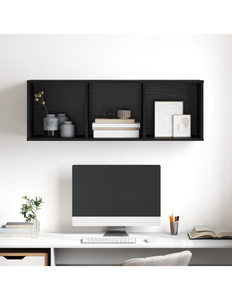 Set mobile TV Rovere Nero 37 x 37 x 107 cm Legno multistrato