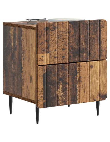 Armadio da Notte 2 pcs Legno antico 43 x 34,5 x 49,5 cm