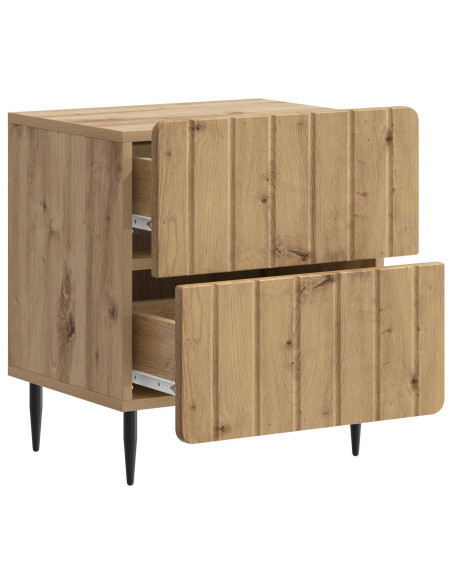 Armadio da Notte 2 pcs Rovere Artigianale 43 x 34,5 x 49,5 cm