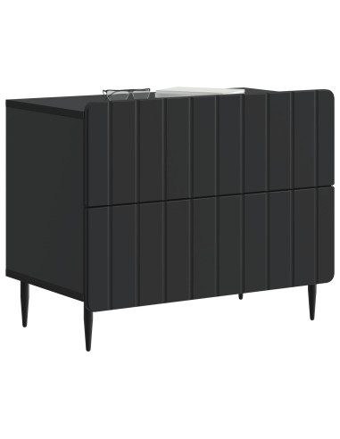 Armadio da Notte Nero 62 x 34,5 x 49,5 cm Legno ingegnerizzato