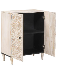 Credenza con Ripostiglio Bianco 60 x 33,5 x 75 cm 2