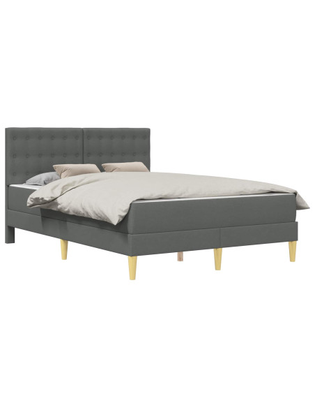 Struttura letto con materasso Grigio scuro 120 x 190 cm Tessuto