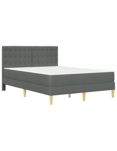 Struttura letto con materasso Grigio scuro 120 x 190 cm Tessuto