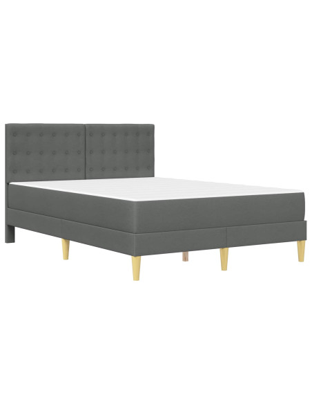 Struttura letto con materasso Grigio scuro 120 x 190 cm Tessuto