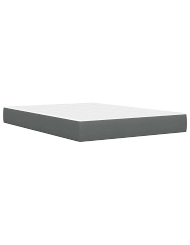 Struttura letto con materasso Grigio scuro 120 x 190 cm Tessuto