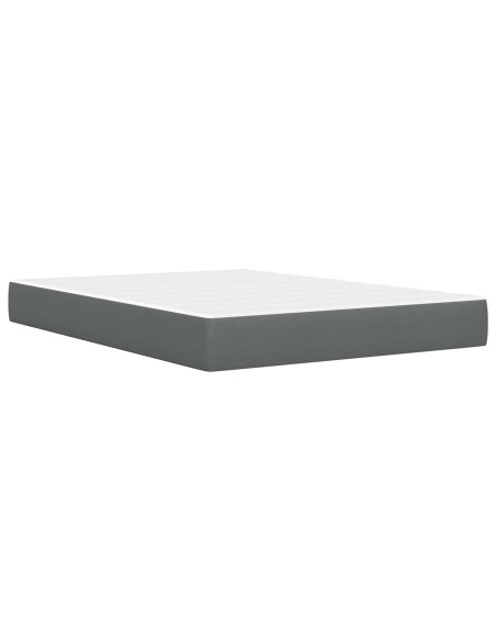 Struttura letto con materasso Grigio scuro 120 x 190 cm Tessuto