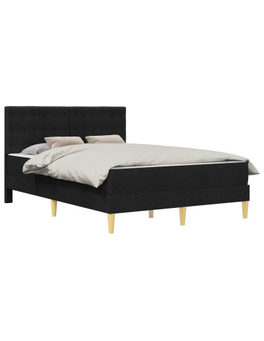 Struttura letto con materasso Nero 120 x 190 cm Tessuto