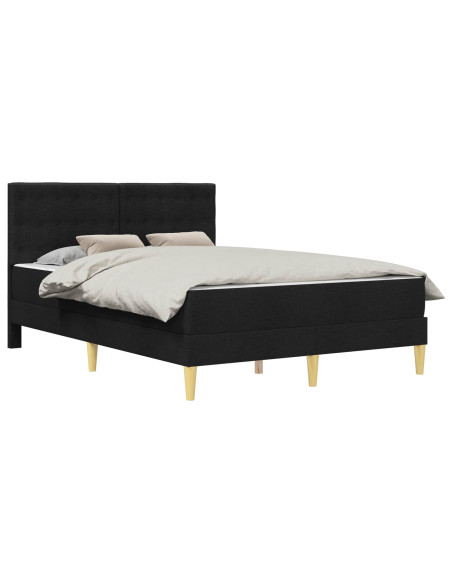 Struttura letto con materasso Nero 120 x 190 cm Tessuto