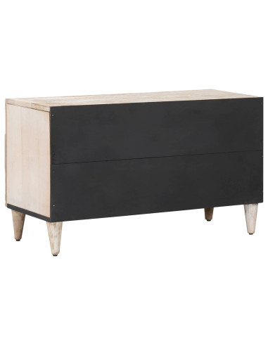 Mobile TV Bianco 80 x 31,5 x 46 cm Legno di mango massello