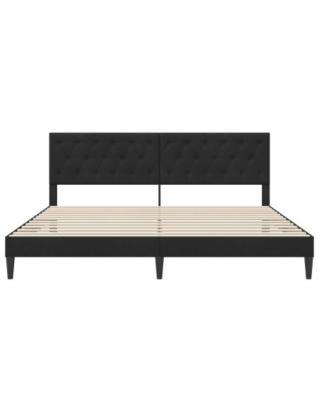 Struttura del letto con testiera Nero 200 x 200 cm Velluto