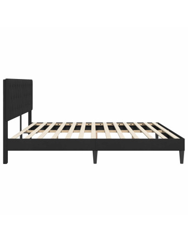 Struttura del letto con testiera Nero 200 x 200 cm Velluto