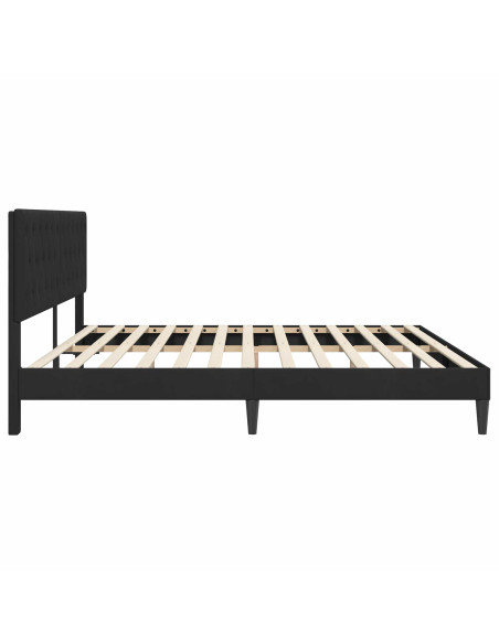 Struttura del letto con testiera Nero 200 x 200 cm Velluto