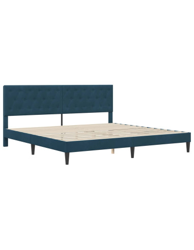 Struttura del letto con testiera Blu 200 x 200 cm Velluto