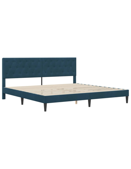 Struttura del letto con testiera Blu 200 x 200 cm Velluto