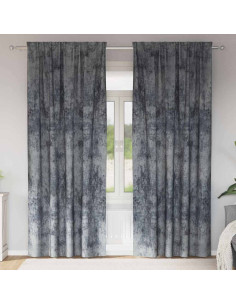 Tende in Velluto 2 pcs Grigio Argento 225 x 140 cm Velluto