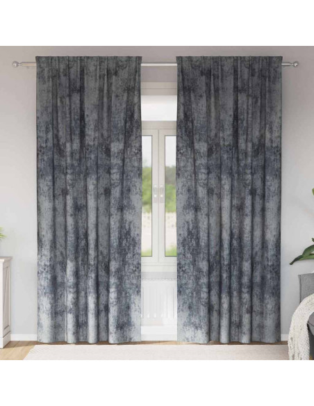 Tende in Velluto 2 pcs Grigio Argento 225 x 140 cm Velluto