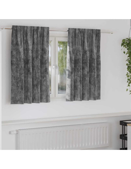 Tende in Velluto con tende 2 pcs Grigio 140 x 140 cm Velluto