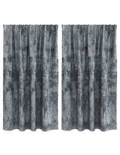 Tende in Velluto 2 pcs Grigio Argento 140 x 140 cm Velluto 2