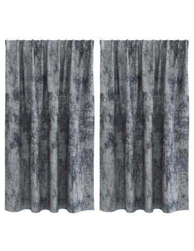 Tende in Velluto 2 pcs Grigio Argento 140 x 140 cm Velluto
