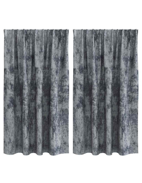 Tende in Velluto 2 pcs Grigio Argento 140 x 140 cm Velluto