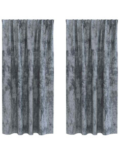 Tende in Velluto 2 pcs Grigio Argento 175 x 140 cm Velluto 2